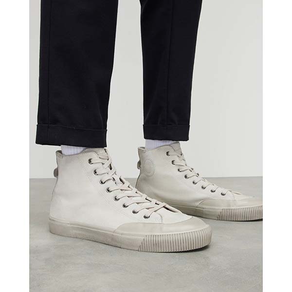 Allsaints Australia Mens Dumont Suede High Top Sneakers White AU29-605